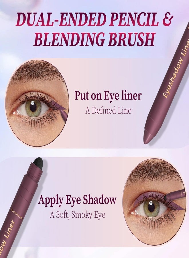 HDFDREO Shadow Liner 2-In-1 Eyeliner & Eyeshadow,Shadow Liner Duo,Plum Eyeshadow Stick,Waterproof,Long-Lasting & Smudge-Proof Wear,Smooth,Easy To Color (Champagne Gold+Purple) - Image 3